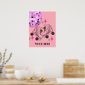 RollerSchaatsen Derby Skating roze Disco Ball Poster (Keuken)