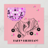 RollerSchaatsen Derby Skating roze Disco Birthday (Voorkant / Achterkant)