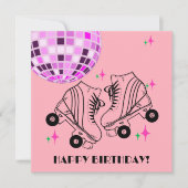 RollerSchaatsen Derby Skating roze Disco Birthday (Voorkant)