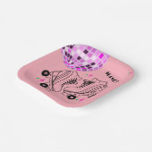 RollerSchaatsen Derby Skating roze Disco Birthday Papieren Bordje (Gebogen)