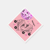 RollerSchaatsen Derby Skating roze Disco Birthday Servet (Hoek)