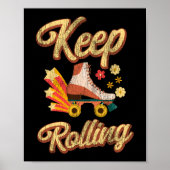 Rollerschaatsen houden Rolling 1970S Retro Poster (Voorkant)