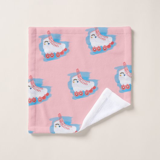 RollerSchaatsen met Waterverf Splash Bad Handdoek (Wasdoekje)