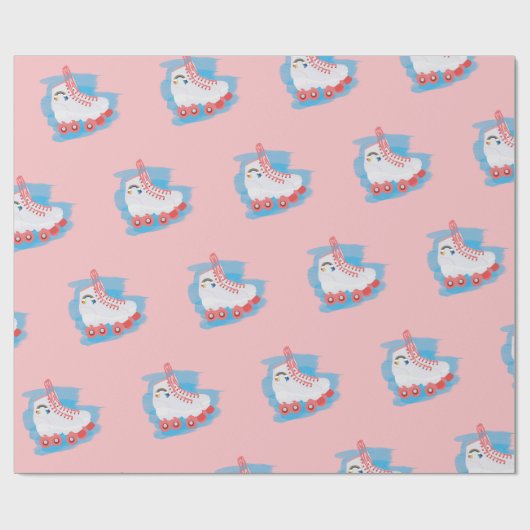 RollerSchaatsen met Waterverf Splash Cadeaupapier (Vlak)