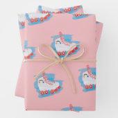 RollerSchaatsen met Waterverf Splash Inpakpapier Vel (In situ)