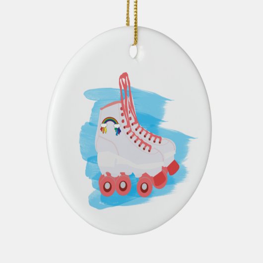RollerSchaatsen met Waterverf Splash Keramisch Ornament (Rechts)