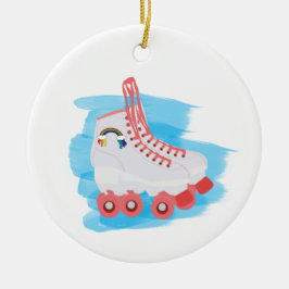 RollerSchaatsen met Waterverf Splash Keramisch Ornament