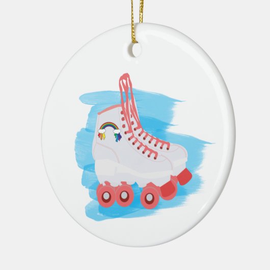 RollerSchaatsen met Waterverf Splash Keramisch Ornament (Links)