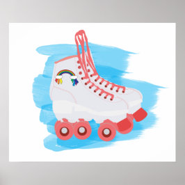 RollerSchaatsen met Waterverf Splash Poster