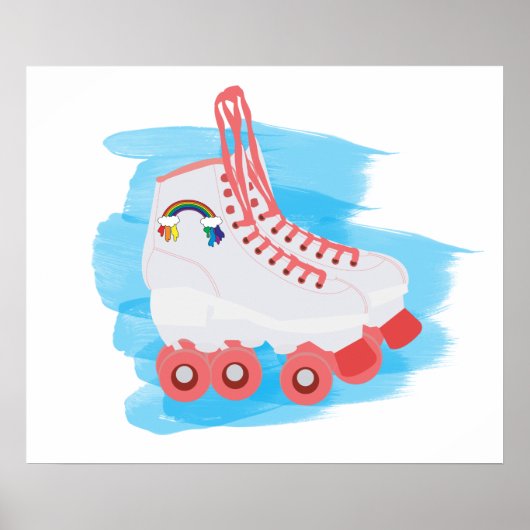 RollerSchaatsen met Waterverf Splash Poster (Voorkant)