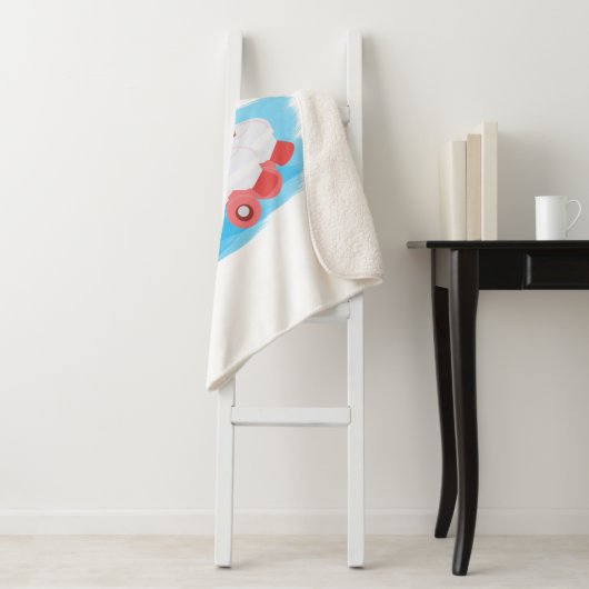 RollerSchaatsen met Waterverf Splash Sherpa Deken (In situ)