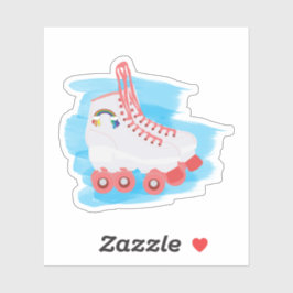 RollerSchaatsen met Waterverf Splash Sticker