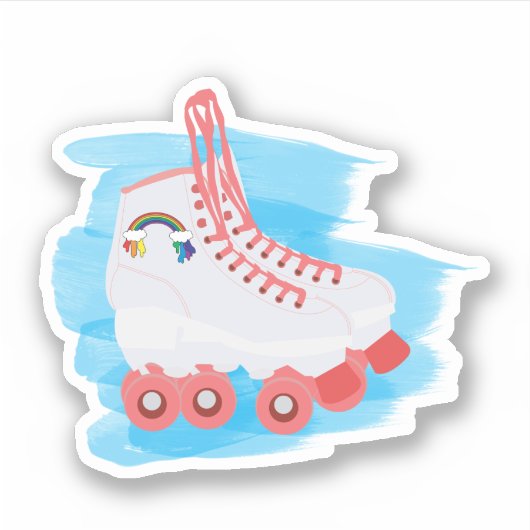 RollerSchaatsen met Waterverf Splash Sticker (Voorkant)