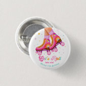 Rollerskate Let's Roll Schaatsmeisje Verjaardag Ronde Button 3,2 Cm (Voorkant /achterkant)