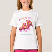 Rollerskate Let's Roll Schaatsmeisje Verjaardag T-shirt (Voorkant)