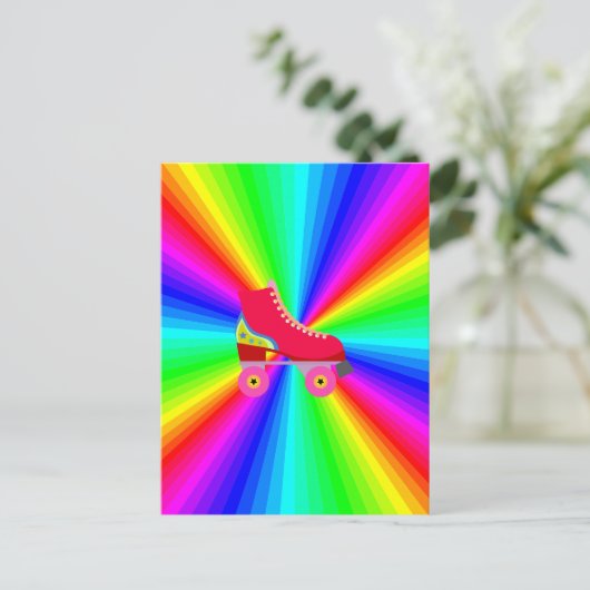 Rollerskate op kleurenspectrum radiaal briefkaart (Staand voorkant)