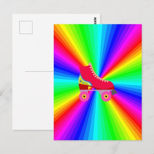 Rollerskate op kleurenspectrum radiaal briefkaart (Voorkant / Achterkant)