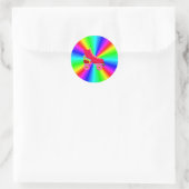 Rollerskate op kleurenspectrum radiaal ronde sticker (Tas)