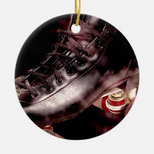 Rollerskate Roller Derby Grunge Style Keramisch Ornament (Voorkant)