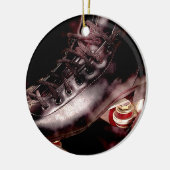 Rollerskate Roller Derby Grunge Style Keramisch Ornament (Links)