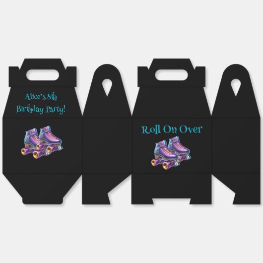 Rollerskate verjaardagsfeestje bedankdoosjes (Ongevouwen)