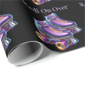 Rollerskate verjaardagsfeestje cadeaupapier (Rol Hoek)