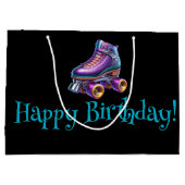 Rollerskate verjaardagsfeestje groot cadeauzakje (Achterkant)