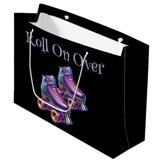 Rollerskate verjaardagsfeestje groot cadeauzakje (Voorkant Gekanteld)