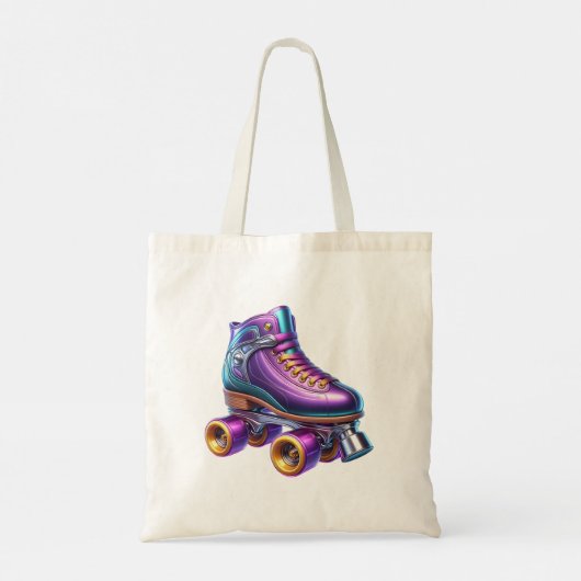 Rollerskate verjaardagsfeestje tote bag (Achterkant)