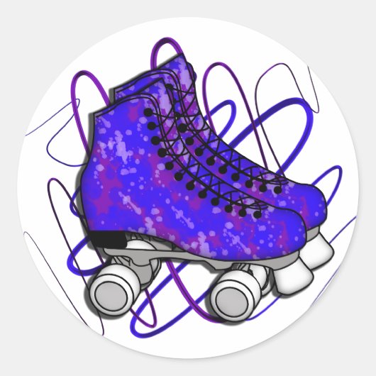 Rollerskaten Ronde Sticker (Voorkant)
