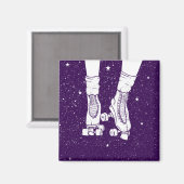 Rollerskatende ruimte universum scène. magneet (Voorkant / Achterkant)