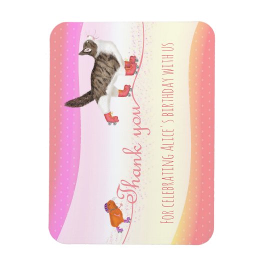 Rollerskaterende gezelschapsdieren bevoordelen mag magneet (Verticaal)