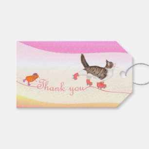 Rollerskaterende gezelschapsdieren dank je label cadeaulabel