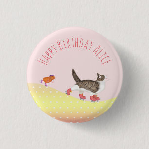 Rollerskaterende partij gunstiger badge ronde button 3,2 cm