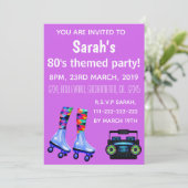 Rollerskates en Boombox. 80's Feest. Kaart (Staand voorkant)