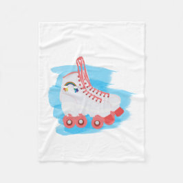 Rollerskates met waterverfspatten fleece deken