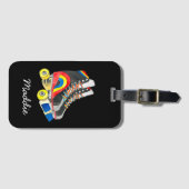 Rollerskates retro-tachtigheden bagagelabel (Voorkant (horizontaal))