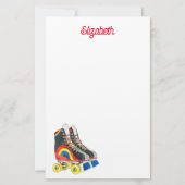 Rollerskates retro-tachtigheden briefpapier (Voorkant)