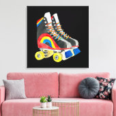 Rollerskates retro-tachtigheden canvas afdruk (Insitu (Woonkamer))
