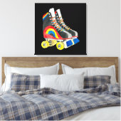 Rollerskates retro-tachtigheden canvas afdruk (Insitu (Slaapkamer))