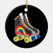 Rollerskates retro-tachtigheden keramisch ornament (Voorkant)