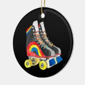 Rollerskates retro-tachtigheden keramisch ornament (Links)