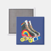 Rollerskates retro-tachtigheden magneet (Voorkant / Achterkant)