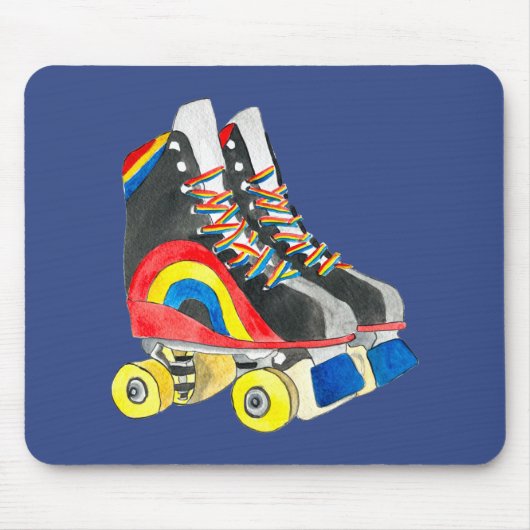 Rollerskates retro-tachtigheden muismat (Voorkant)