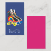 Rollerskates retro-tachtigheden notitiekaartje (Voorkant / Achterkant)