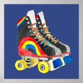 Rollerskates retro-tachtigheden poster (Voorkant)