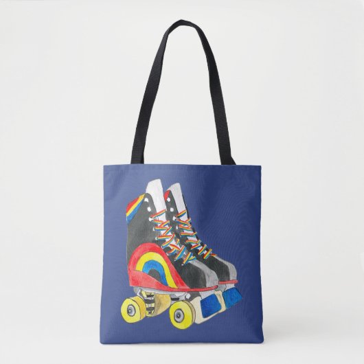 Rollerskates retro-tachtigheden tote bag (Voorkant)