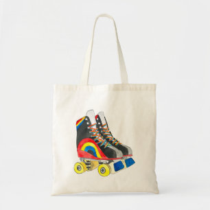 Rollerskates retro-tachtigheden tote bag