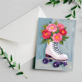 Rollerskates Rozenboeket Schilderij Briefkaart