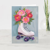 Rollerskates Rozenboeket Schilderij Kaart (Voorkant)